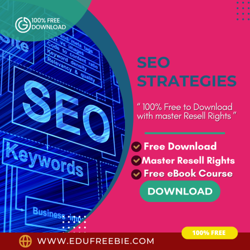 100% free download ebook made for you “SEO Strategies” with Master Resell Rights. You are going to become a full–time entrepreneur and start a part-time business for passive money through this magical ebook