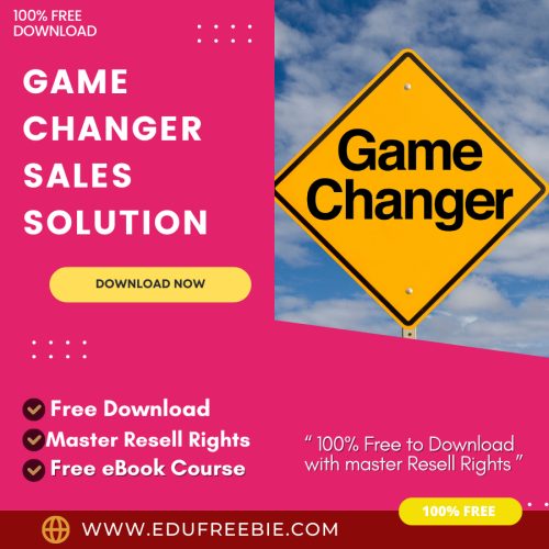 100% free to download ebook just for you with master resell rights “Game Changer Sales Solution”. The breathtaking ebook is for learning to make money while being online and working from your comfort zone. Earn passive money as much as you like and change your lifestyle