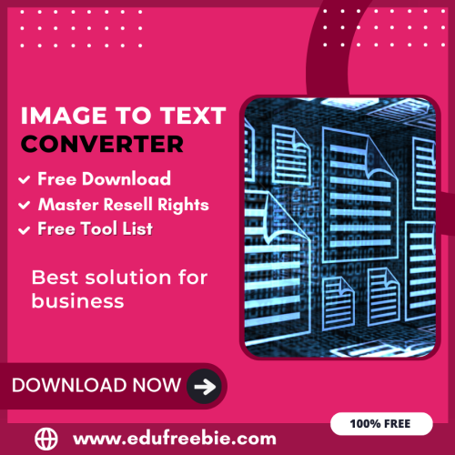 100% Free Image to Text Converter Tool: Easily Convert Images to Text by Using this Tool and become a millionaire after selling this tool