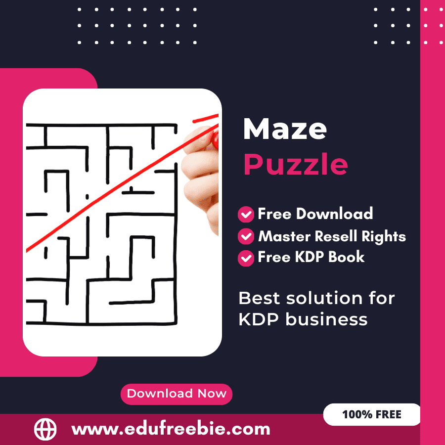 You are currently viewing 100% Free Maze Puzzle Book for Selling on Amazon KDP and Earn Money Online with master resell Rights