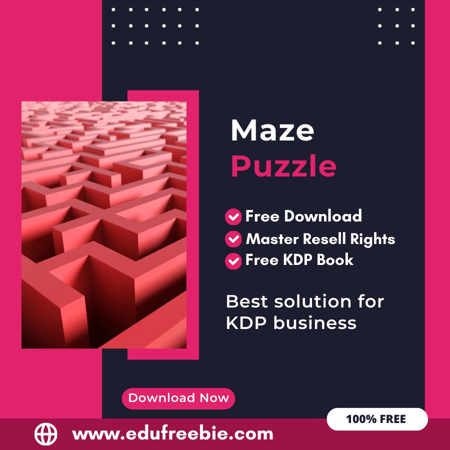 You are currently viewing 100% Free to Download Maze Puzzle Book With Master Resell Rights, Earn Money By Selling this on Amazon KDP Portal