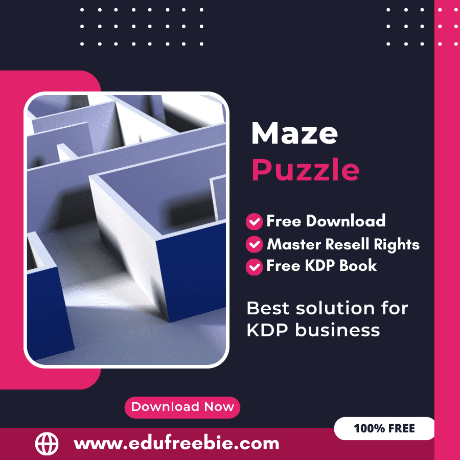 You are currently viewing 100% Free Maze Puzzle Book for Selling on Amazon KDP and Earn Money Online with master resell Rights