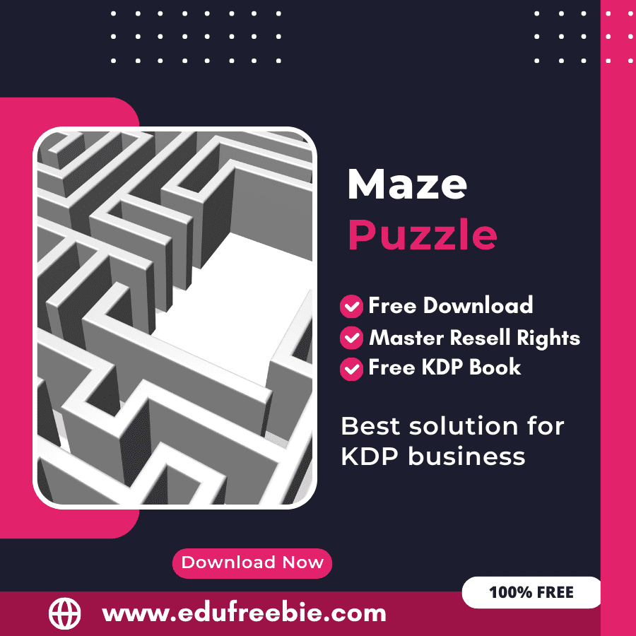 You are currently viewing 100% Free Maze Puzzle Book for Selling on Amazon KDP and Earn Money Online with master resell Rights