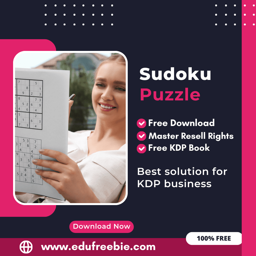 You are currently viewing 100% Free Sudoku Puzzle Book with Master Resell Rights. You can sell this Puzzle Book on Amazon KDP and Earn 100% Profit from that, Become a millionaire after selling this book