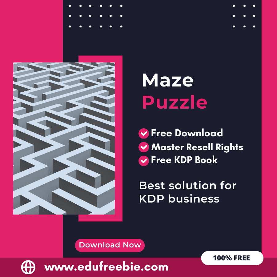 You are currently viewing 100% Free to Download Maze Puzzle Book For Amazon KDP, Download and Sell and Earn Money Online with Master Resell Rights