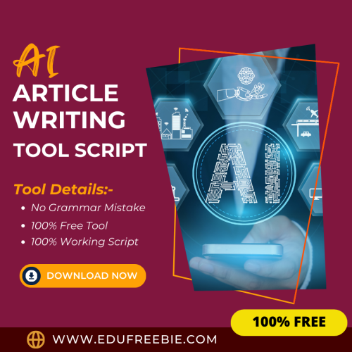 100% Free AI Article Writing Tool: Easily write articles by using this tool, and Become a millionaire after selling this tool