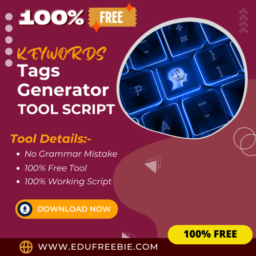 100% Free Keywords & Tags Generator Tool: Easily generate keywords & tags by using this tool, and Become a millionaire after selling this tool